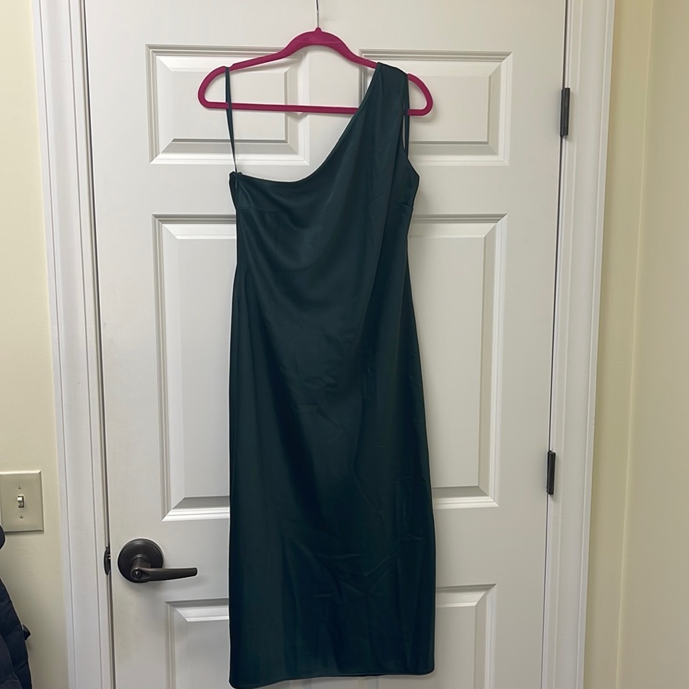BHLDN Audrie Dress Midi Dark Green Color SZ 16